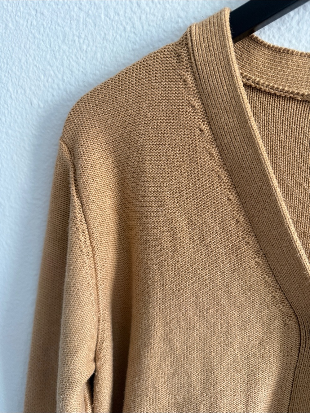 Miu Miu Camel Logo Wool-blend V-neck Cardigan - Picture 9 of 14